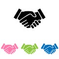 Vector handshake icon, silhouette of hands